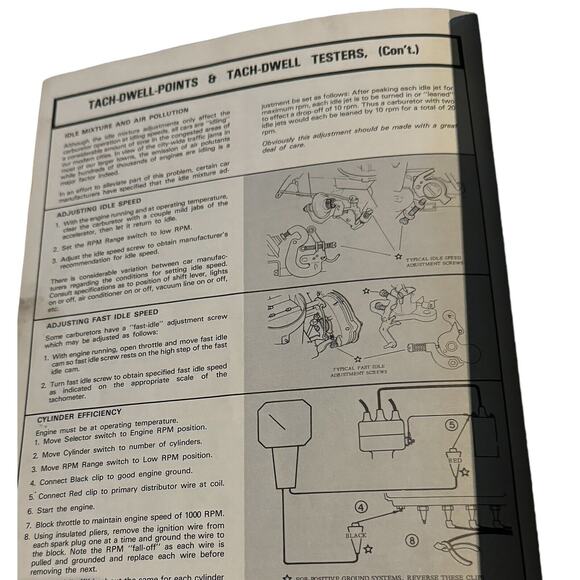Test Equipment Operating Manual and Automotive Tune-Up Guide 98-5015 1973 VTG - Picture 3 of 3